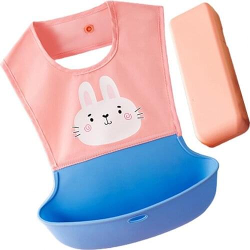 1 Set Washable Bib Cute Cartoon Waterproof Soft Material Girl Boy Bibs Burp Cloths for Feeding