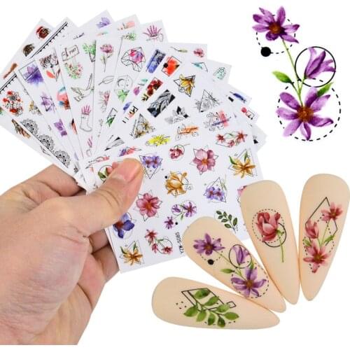 1 PC Comic Adhesive 3D Nail Sticker Foil Decals For Nails Sticker Art Cartoon Nail Art Decorations Designs Tool