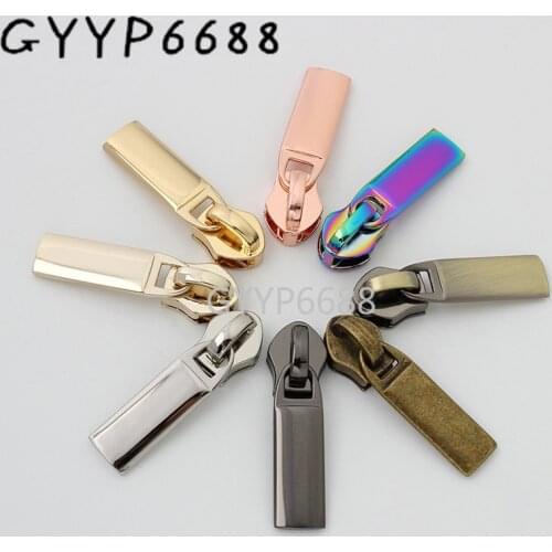 10-30pieces 8 colors 5# nylon teeth zipper slider plating puller for bags garments fabric purse accessories parts