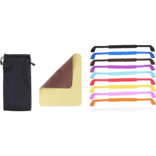 10 Pcs Anti-slip Glasses Strap Sports Glasses Strap Holder for Kids Adults, with Eyeglasses Bag and Cloth(Gift)