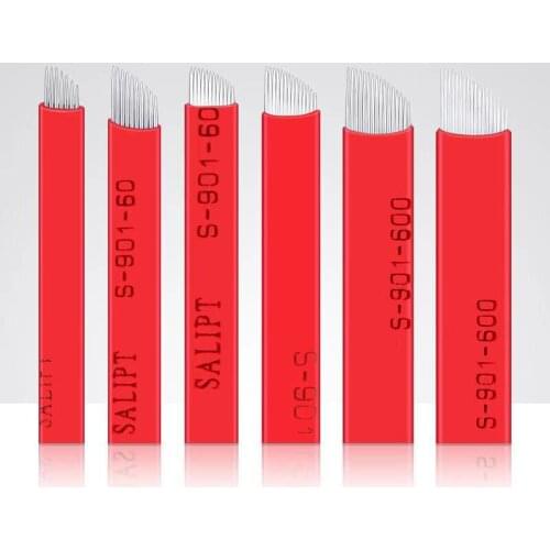 100Pcs 0.18mm 12 Flex Blades Microblading Needles Permanent Makeup Eyebrow Tattoo Needle Nano Blade Microblade 3D Embroidery