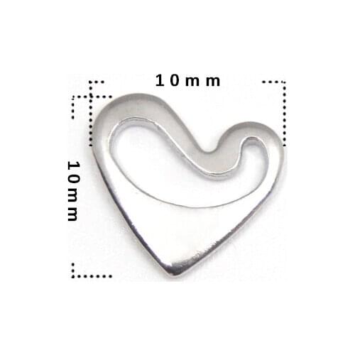 20pc/Lot 10mm Stainless Steel Hollow Heart Bracelet Pendant Making Handmade Earring Accessories Necklace Parts JF38