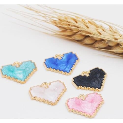 20pcs/lot Enamel Charms Heart Charms Pendant for DIY Necklaces Bracelets Jewelry Making Heart Charm 18*15mm