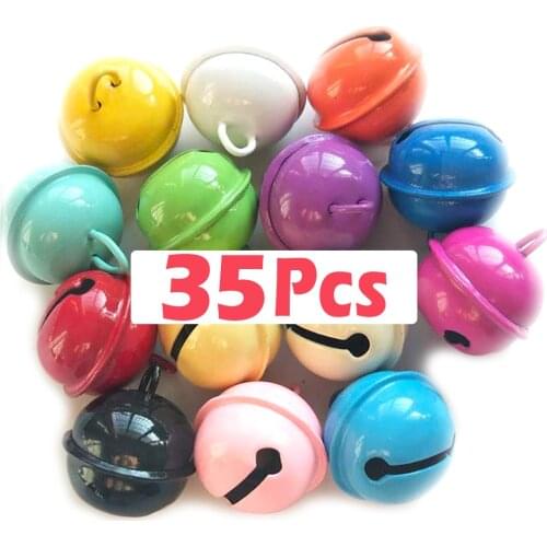 35Pcs Bells for Pet Cat Collar Cats Accessories Diy 22mm Macaron Colors Cats Collar Bells Wholesale Dropshipping Pet Products