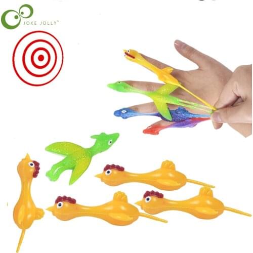 5/10pcs Catapult Turkey Dinosaur TPR Soft Rubber Decompression Toy Vent Toy Tricky Toy Chick Slingshot Toy WYW