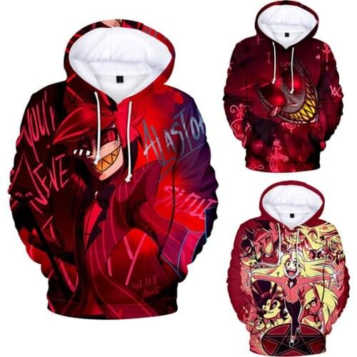 Anime Hazbin Cosplay Hotel Costumes Hoodies Sweatshirts 3D Print Charlie Casual Hoodies Pullover Coat for Women and Mens