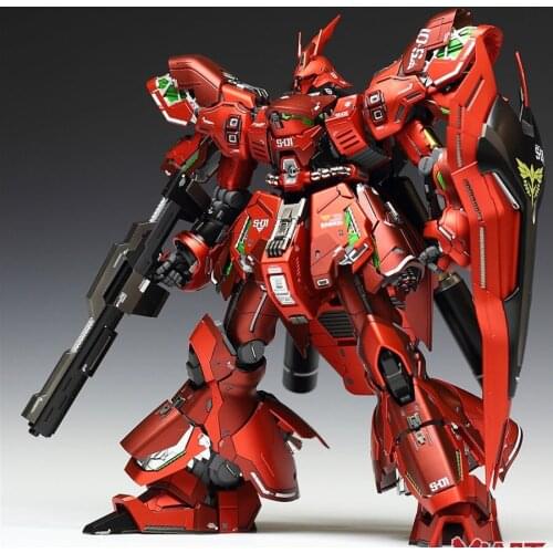 Anime Mobile Suit Daban 6631s Metal Color Msn-04 Sazabi Gundan Led Light Mg 1/100 Model Robot Assembled Action Figures Kids Toys