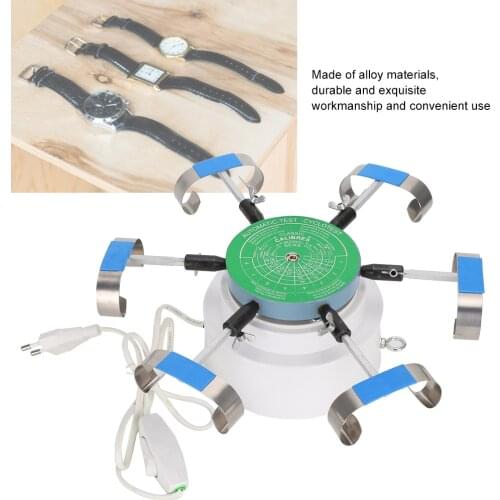 Professional Alloy Mechanical Watch Test Winder Machine Automatic Watch Winder Repair Tool hold 6 watches EU Plug 220V