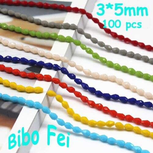 Free shipping multi color 3*5mm 100PCS Czech crystal beads,Tear Drop Crystal ,Pendant Beads, bracelet necklace Jewelry Making