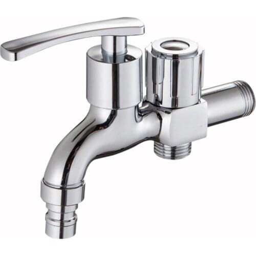 DONYUMMYJO 1pc Copper Chrome Multi-function Dual Use One Into Two Washing Machine Mop Pool Faucet Bibcock