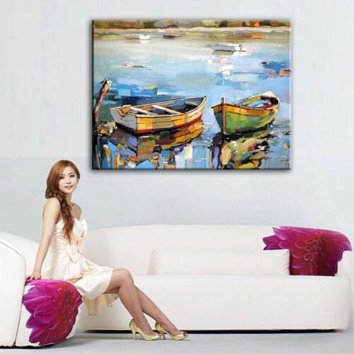 Home decor oil painting hand painted high quality landscape knife painting pictures DM1609318