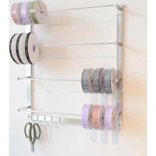Space aluminum wall hanging ribbon storage and stringing axis frame wall hanging silk belt embroidery sewing thread