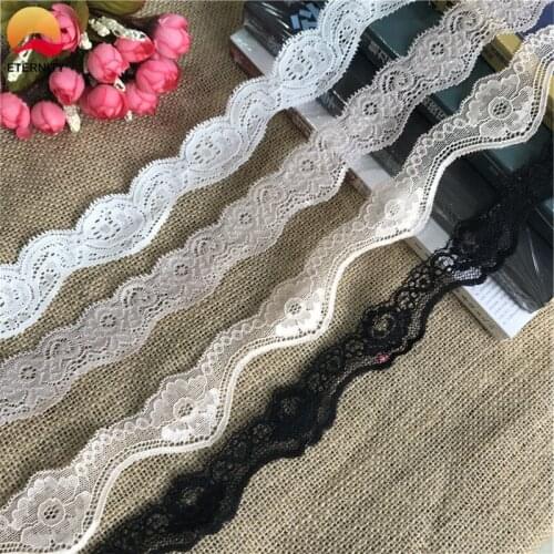 !3-4.2cm S1427 white black soft stretch spandex lace DIY clothing underwear accessories wedding decoration white lace ribbons