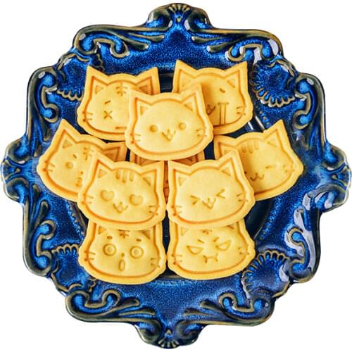 Cute Mini Cat Kitten Cookie Cutter Sugar Crafts Mold Cake Moulds Cookie Stamp Cutter Cake Baking Mould Kitchen Tools