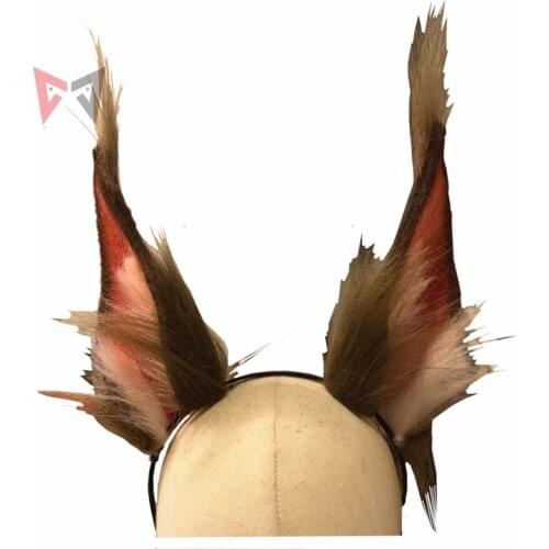 MMGG New Brown Wolf Wolves Ears Hairhoop Headwear Long Fur Lolita Cosplay Costume Accessories Hand Made Work