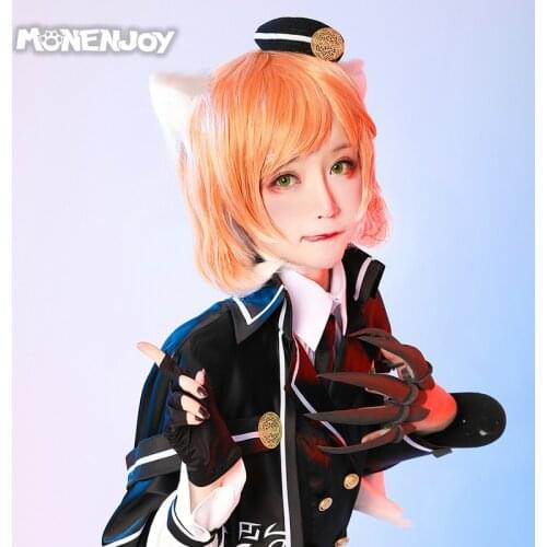 Monenjoy Arknights Mousse Cosplay Wig Yellow White Gradient Cos Hair