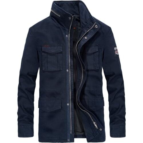 Men Jacket Brand Jacket Military Cotton Stand Collar Medium-long Autumn Jacket For Male Bomber Jacket Men