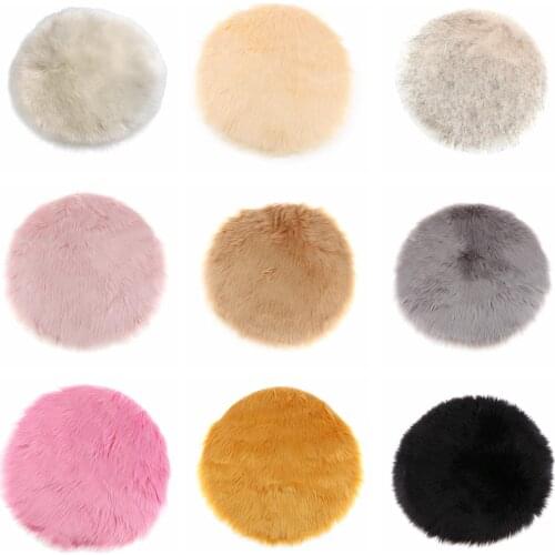 Soft Sheepskin Plain Fluffy Skin Faux Fur Fake Rug Washable Mat Small Rugs