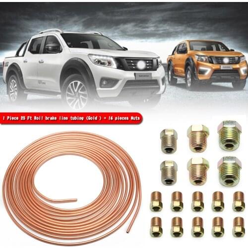 Copper Nickel Brake Line Tubing Kit 3/16 OD 25 Foot Coil Roll All Size Fittings