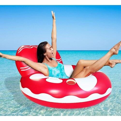 Inflatable Pool Float Raft with Cup Holder and Handles Multi-Purpose Portable Long Lasting Convenient for Adults Kids XR-Hot
