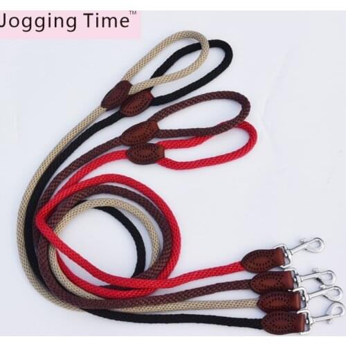 High Quality Pet dog leash nylon Handmade Leather Leash for dogs 4 Colors Walking Training Leash Dogs Harness Leash Strap Belt