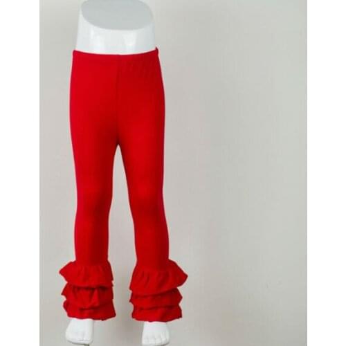 2015 New multi Color Girls solid Trousers triple Ruffle Pant for infant Kids Girl Plain Stretchy Leggings free shipping