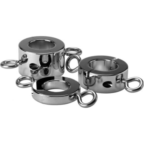 Stainless Metal Lock Scrotum Pendant Ball Stretcher Egg Weight Ring Restraint Stainless Steel Pleasure Toys for Men