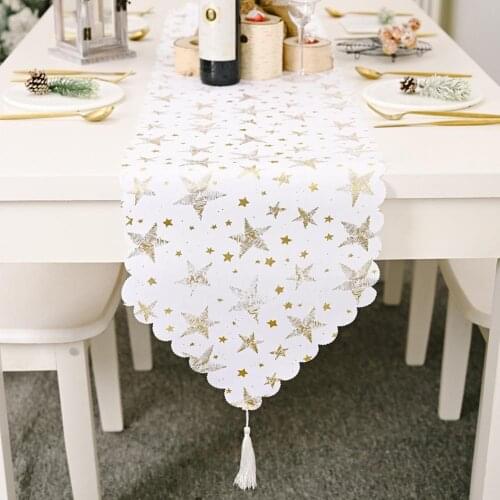 36 x 180CM Luxury Table Runner with Tassels for Dining Table Wedding Party Christmas Cake Floral Soft Tablecloth Decoration