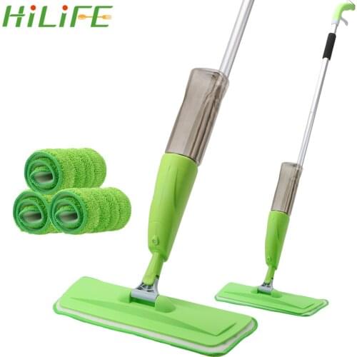 HILIFE With Reusable Microfiber Pads Spray Mop Broom Set Wooden Floor Flat Mops Lazy Mop Home Cleaning Tool Household Magic Mop