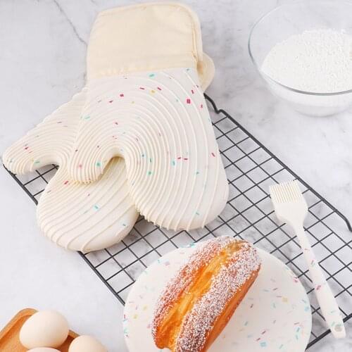 Silicone Kitchen Gloves Oven Mitts Candy-colored Silicone Anti-hot Gloves Durable and Easy To Clean Anti-hot Kitchen for Baking