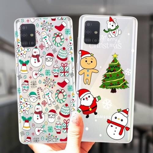 Merry Christmas New Year Silicone Case For Samsung A52 A72 A51 A71 A50 A70 A02 A12 A42 A32 A31 A21S A41 A20 A30 A40 A11 Cover
