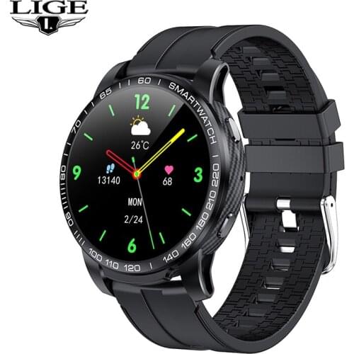 LIGE Smart Watch Men Bluetooth Phone Waterproof Sports Fitness Watch Health Tracker Weather Display 2020 New smartwatch Woman