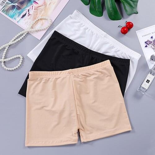 Women lace Safety Shorts Pants Seamless Ice Silk Cool Panties Seamless Anti-glare Boyshorts Pants Girls Slimming Underwear