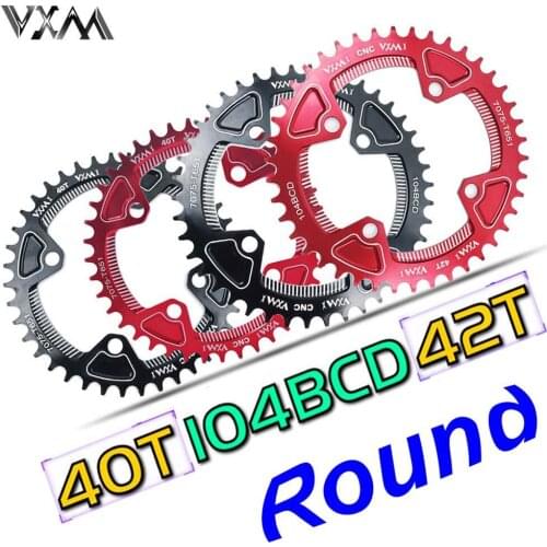 VXM Mountain Bike Bicycle 104BCD 40T 42T Crankset Tooth Plate Parts Round Narrow Wide Chainring 104 BCD Chainwheel Bicycle Part