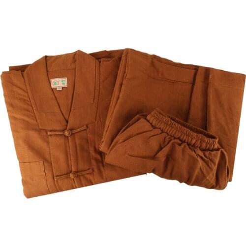 Winter Thicken Monk Clothes Meditation Shaolin Kung Fu Uniform Traditional Chinese Clothing for Men Zen Buddhist Sets