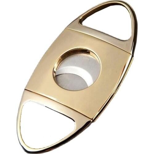 Stainless steel golden cigar scissors double-edged cigar cutter