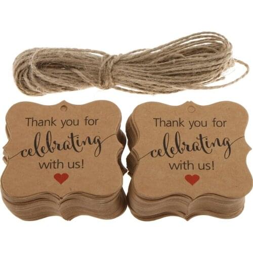 100pcs Gift Tags Tags Tags with Thread Wedding Engagement Birthday