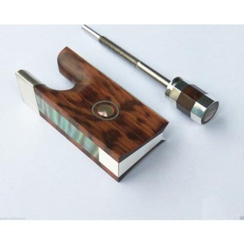 2pcs copper Mounted Snakewood Letterwood Frog fit 4/4 Violin Bow Abalone Full Lined