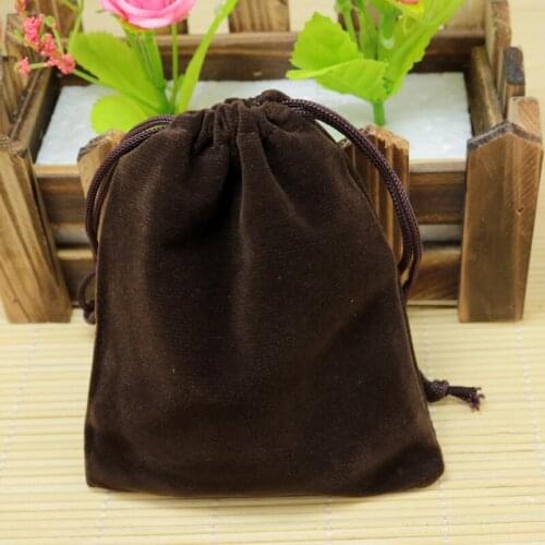 200pcs/lot Coffee Velvet Bags 10x12cm Small Jewelry Pouches Wedding Favor Candy Gift Bag MP3 Nuts Jewelry Packaging Bags