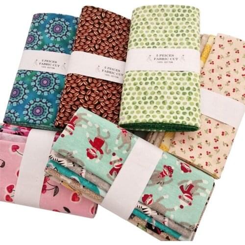 25*22Cm Abstract Printing Retro Patchwork Floral Fabric Pillowcase Cushion Cloth Handmade Material Set