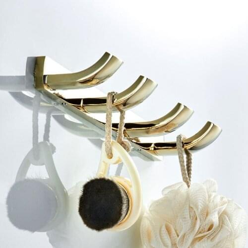 28.5cm toilet wall hanging simple gold hook 4 hook row hook porch hanging clothes hook