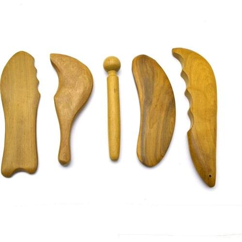 5 In 1 Cellulite Body Wood Massager Face, Facial Massage Beauty Devices