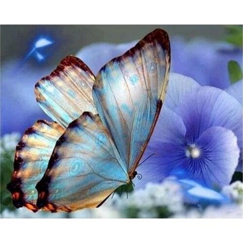 Diy Diamond Painting Cross Stitch Purple Flowers & Butterflies Needlework Diamond Embroidery Full Round Mosaic Decoration Resin
