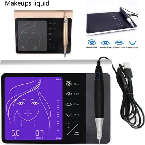 Golden Wireless Full Touch Screen Permanent Makeup Machine Microblading Eyebrow Embroidery Digital Tattoo With Micro Needle