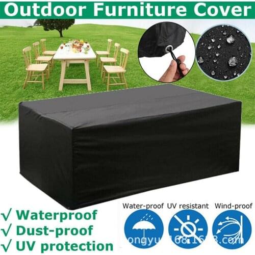 48Size Furniture Covers Black Outdoor Patio Garden Furniture Waterproof Covers Rain Snow Chair Sofa Table Chair Dust Proof Cover