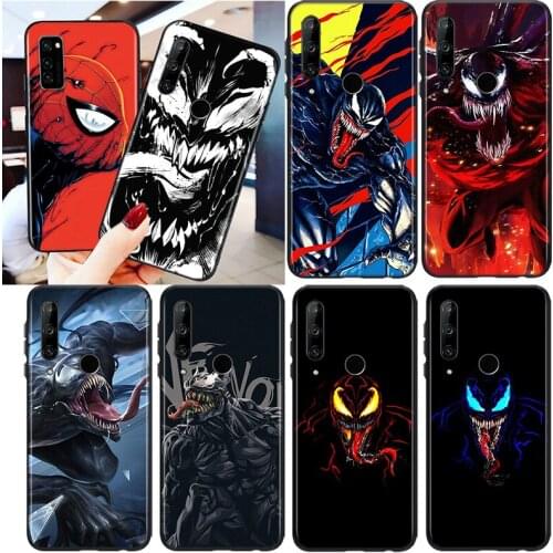 Marvel Avengers Super Hero Venom For Honor 8S 8C 8X MAX 8A 8 7S 7A 7C Play 3E Prime Pro 2020 2019 Silicone Black Phone Case