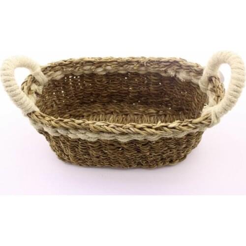 Deco Elite Handle Oval mat Multi-Purpose Organizer Basket decorative baskets cestos decorativos декоративные корзины