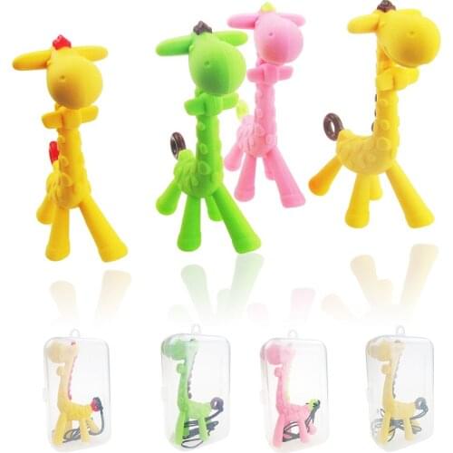 Baby Newborn Teething Toys BPA Free Soft Silicone Seahorse Giraffe Teethers With Pacifier Clip New