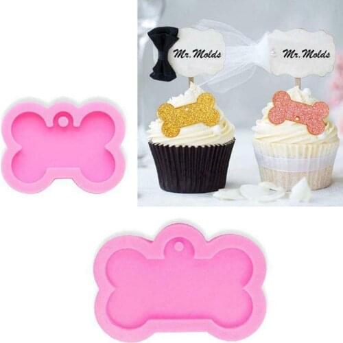 DIY Dog Tag Bone Shaped Keychain Casting Silicone Mold Pendant Mold Making Ring Crafts Key Crystal Tools Resin Epoxy T8S3