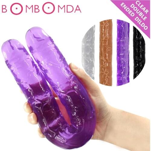 Double head Dildo Long Jelly Realistic Dildo Double Ended Dildo Flexible Big Penis for Women Masturbator Sex Toys for Lesbian